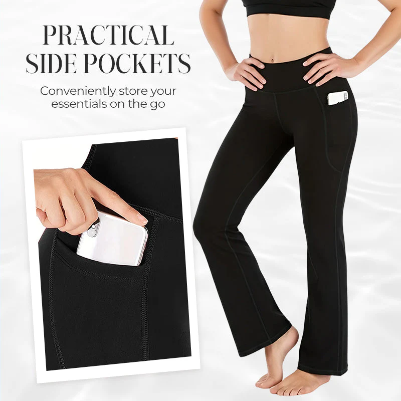 🎉Nieuwjaars Cadeau 50% KORTING!🔥Ultra Sculpt Hoge Taille Buikcorrigerende Flare-Legging: Comfortabel Stretchstof + Functionele Zijvakken – Stylish Voor Yoga & Buiten! - Image 5