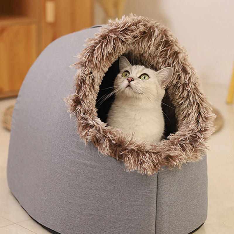 🐾❄️ Winter Warm Huisdiergrot Bed – Cosy Shelter, Geïsoleerd & Stijlvol Neutraal Design! - Image 8