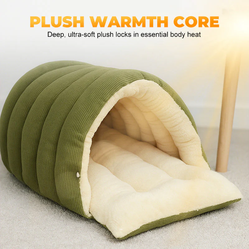 🐾🔥 Pluche Warmte-Isolerende Huisdierenhol – Gezellig Comfort, Verstelbare Opening & Ondersteunende Vulling! - Image 3