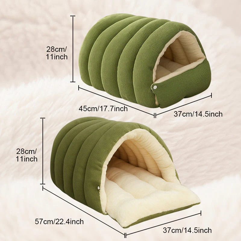 🐾🔥 Pluche Warmte-Isolerende Huisdierenhol – Gezellig Comfort, Verstelbare Opening & Ondersteunende Vulling! - Image 9