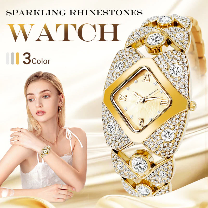 ⌚💎 Dames Retro Kwartshorloge met Fonkelende Strass – Elegant Vintage Design, Precise Quartz Uurwerk & Lichtgewicht Comfort (Alles matcht)!