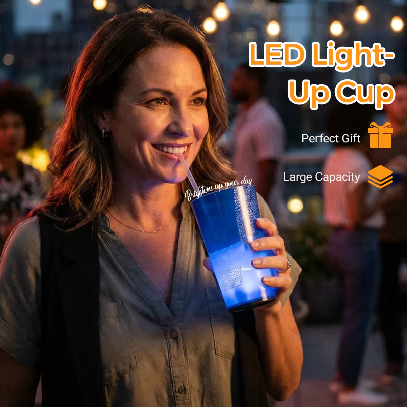 🌞Fris De Lente In Met 50% Korting!🥂 Watergeactiveerde LED-Beker (414ml) – Feestelijke Sfeer met Elke Slok! Perfect voor Parties & Bars!