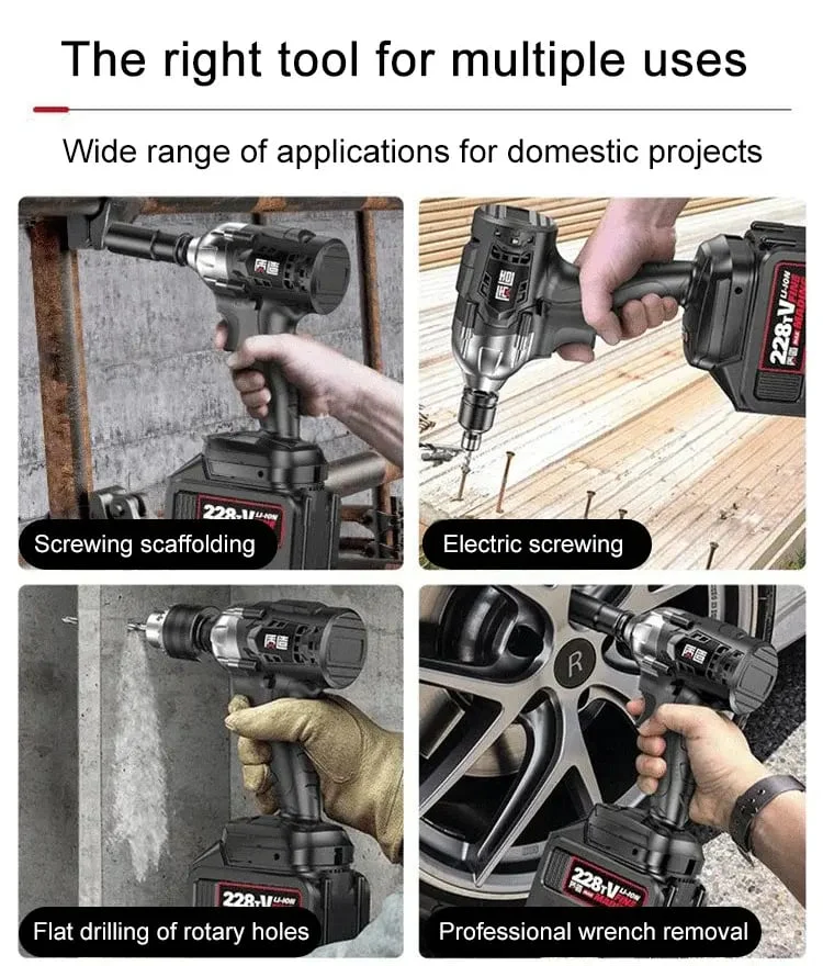 🌞Fris De Lente In Met 50% Korting!🔧Supersterke Borstelloze Elektrische Sleutel | 50V Hoog Koppel & 18650 Lithiumbatterij | Multifunctioneel voor Auto & Bouw - Image 5