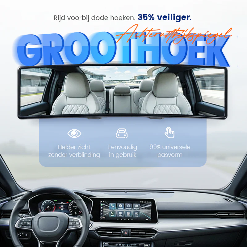 🎄Kerstdeal ALTIJD 50% KORTING!🚗👁️ Brede Auto Gebogen Achteruitkijkspiegel – Groothoekvisie, Eenvoudige Installatie & Universeel Pasvorm(Veilig Rijden Met Meer Zicht!)
