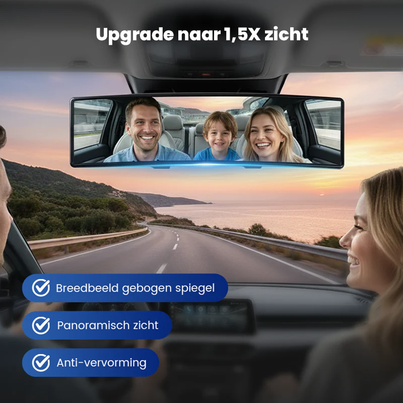 🎄Kerstdeal ALTIJD 50% KORTING!🚗👁️ Brede Auto Gebogen Achteruitkijkspiegel – Groothoekvisie, Eenvoudige Installatie & Universeel Pasvorm(Veilig Rijden Met Meer Zicht!) - Image 3