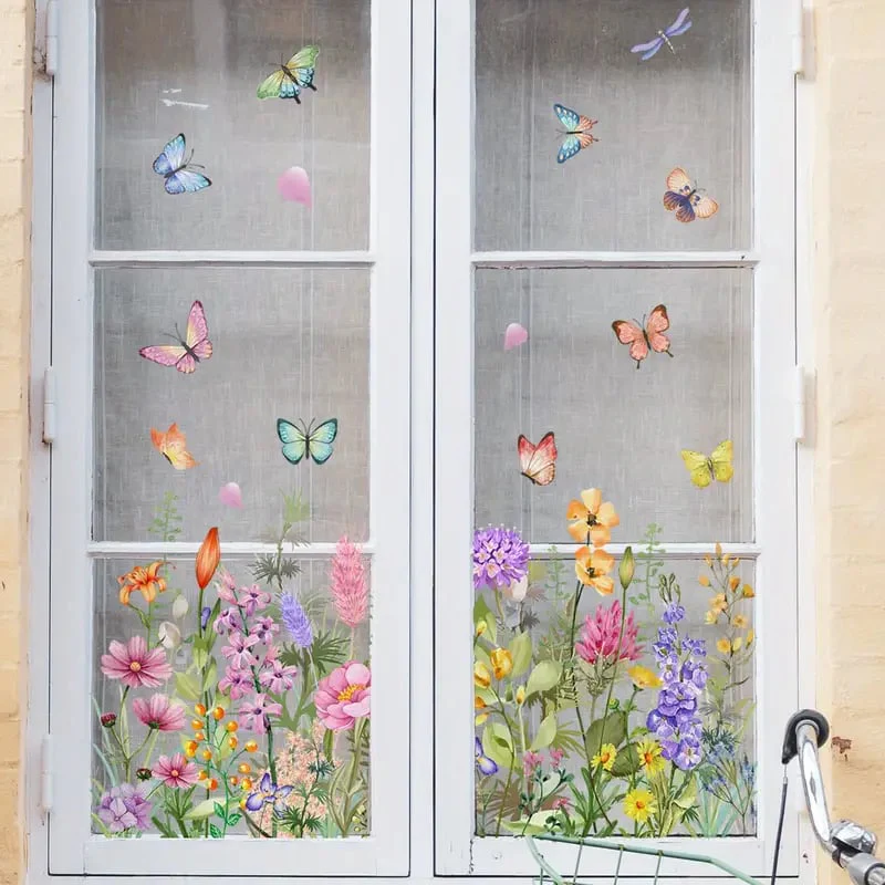 🌞Fris De Lente In Met 50% Korting!🌸 Venster vol Leven: Kleurrijk Bloemenboeket Raamsticker – Geen Lijmresten, Geen Gedoe! - Image 9