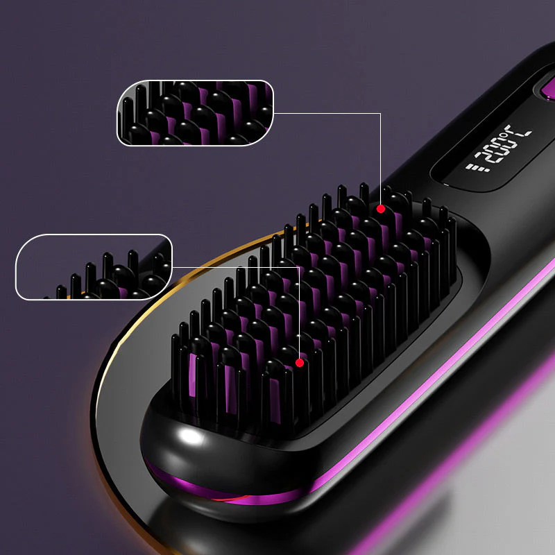 🎉Nieuwjaars Cadeau 50% KORTING!🌟Draadloze Keramische Verwarmingskam voor Haar – 3D Tanden + 3 Temperatuursinstellingen: Frizz-vrij & Glanzend in 20 Sec! - Image 3
