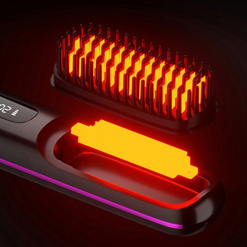 🎉Nieuwjaars Cadeau 50% KORTING!🌟Draadloze Keramische Verwarmingskam voor Haar – 3D Tanden + 3 Temperatuursinstellingen: Frizz-vrij & Glanzend in 20 Sec! - Image 4