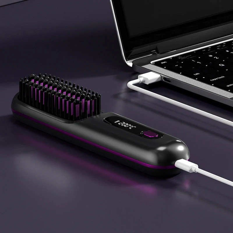 🎉Nieuwjaars Cadeau 50% KORTING!🌟Draadloze Keramische Verwarmingskam voor Haar – 3D Tanden + 3 Temperatuursinstellingen: Frizz-vrij & Glanzend in 20 Sec! - Image 8