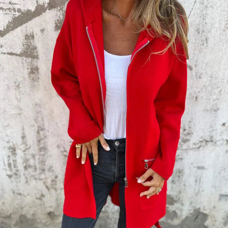 50% korting 👚 Casual Lange Mouwen Rits-Hoodie Sweatshirt Jas - Jouw Nieuwe Alledaagse Favoriet! - Image 5