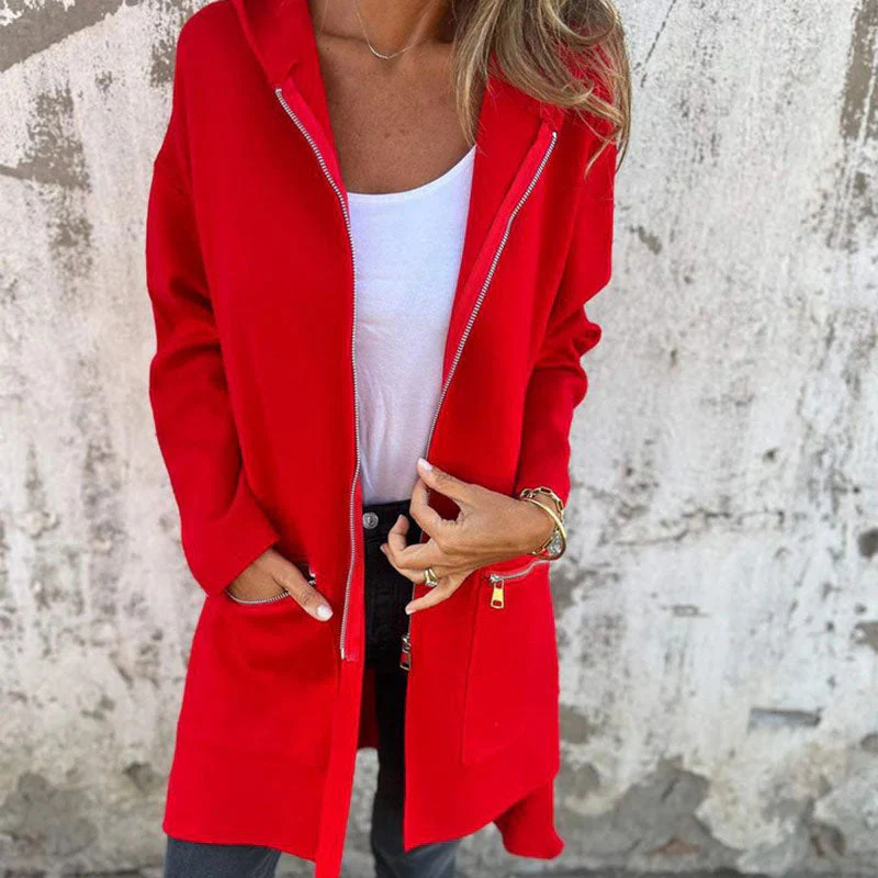 50% korting 👚 Casual Lange Mouwen Rits-Hoodie Sweatshirt Jas - Jouw Nieuwe Alledaagse Favoriet! - Image 6