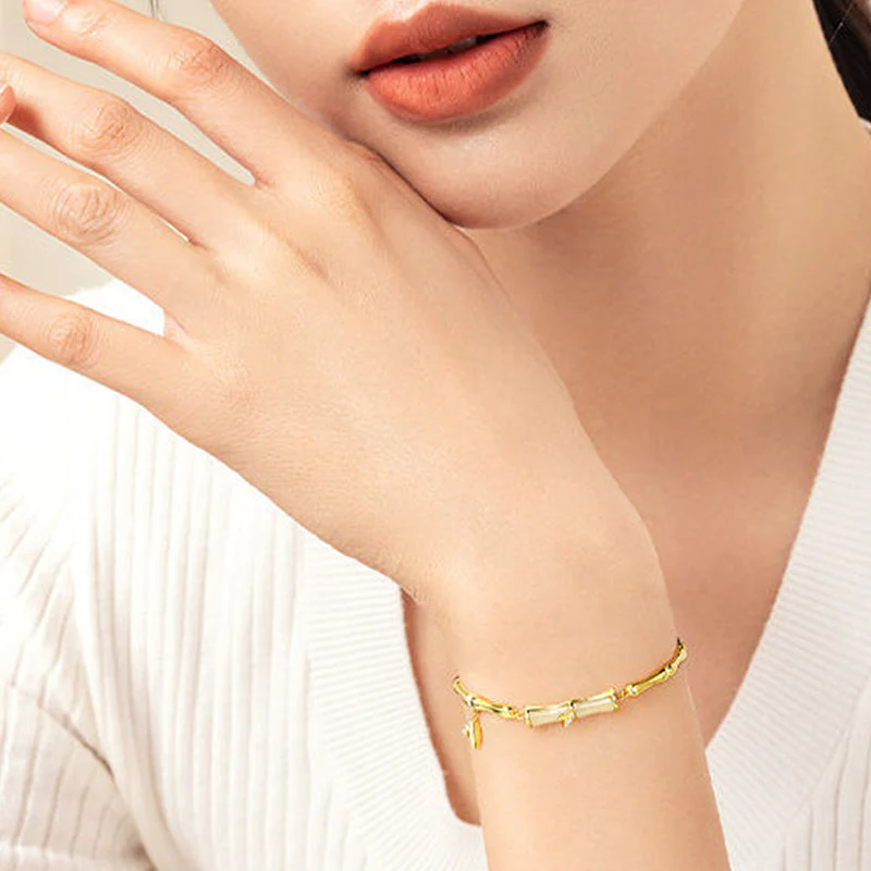 📿Damesarmband van Bamboe met Ketting✨ - Image 3