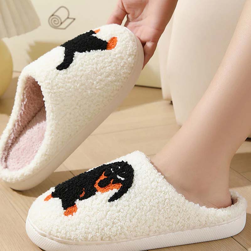 🐾🤍 Leuke Warme Huisslippers Voor Dames – Schattige Teckel Ontwerp + Winterwarm Katoenmix & EVA Comfort Zool! - Image 2