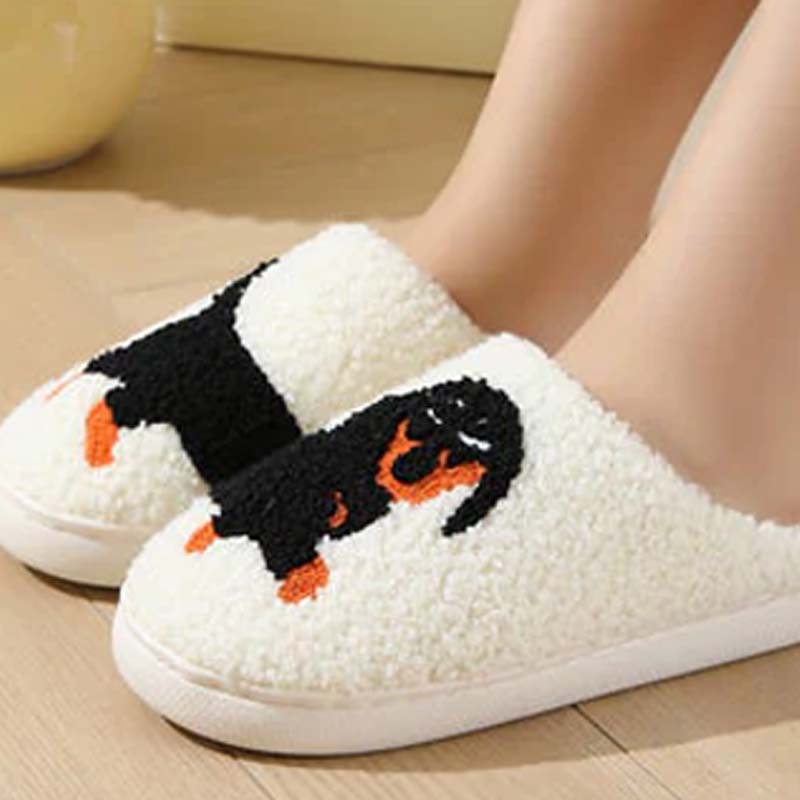 🐾🤍 Leuke Warme Huisslippers Voor Dames – Schattige Teckel Ontwerp + Winterwarm Katoenmix & EVA Comfort Zool! - Image 3