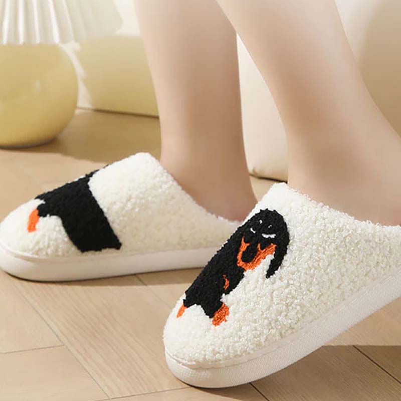🐾🤍 Leuke Warme Huisslippers Voor Dames – Schattige Teckel Ontwerp + Winterwarm Katoenmix & EVA Comfort Zool! - Image 4