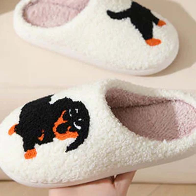 🐾🤍 Leuke Warme Huisslippers Voor Dames – Schattige Teckel Ontwerp + Winterwarm Katoenmix & EVA Comfort Zool! - Image 6