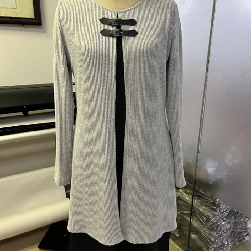 👗💖 Dames Jurk Tweedelig – A-Lijn Silhouet, Chique Gespaccenten & Comfortabele Geribbeld Stof - Image 7