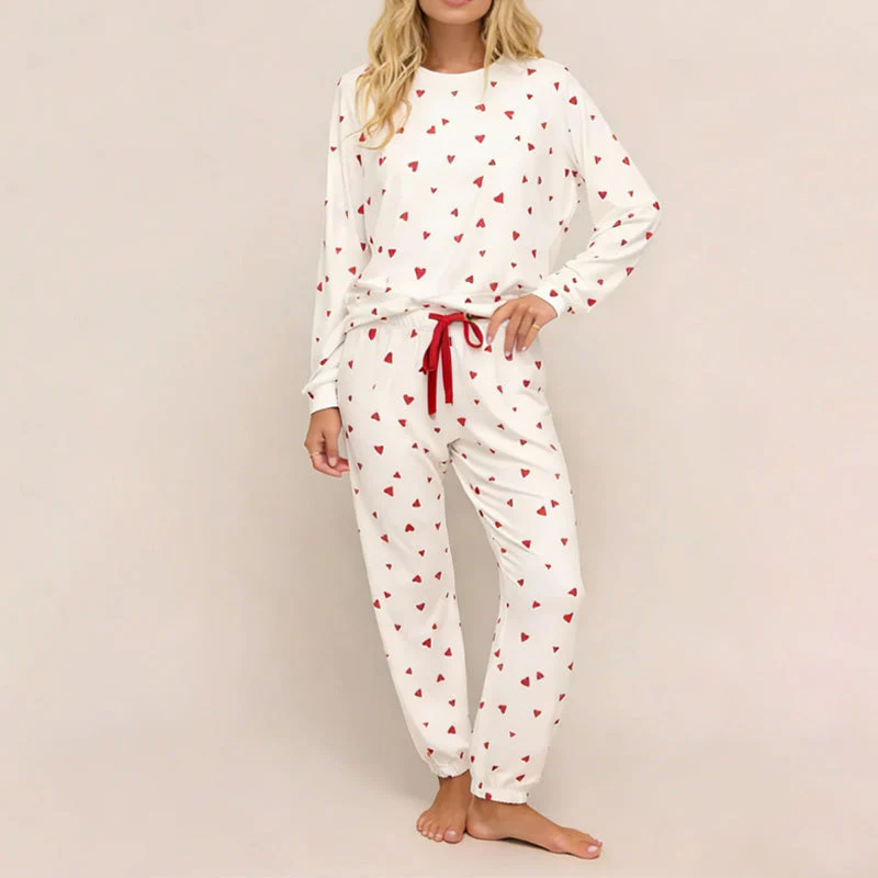 💘Valentijnsaanbieding: 50% Korting! 🧸 Dames pyjama set met hartjesprint: Zacht, ontspannend & perfect voor relaxte avonden - Image 10