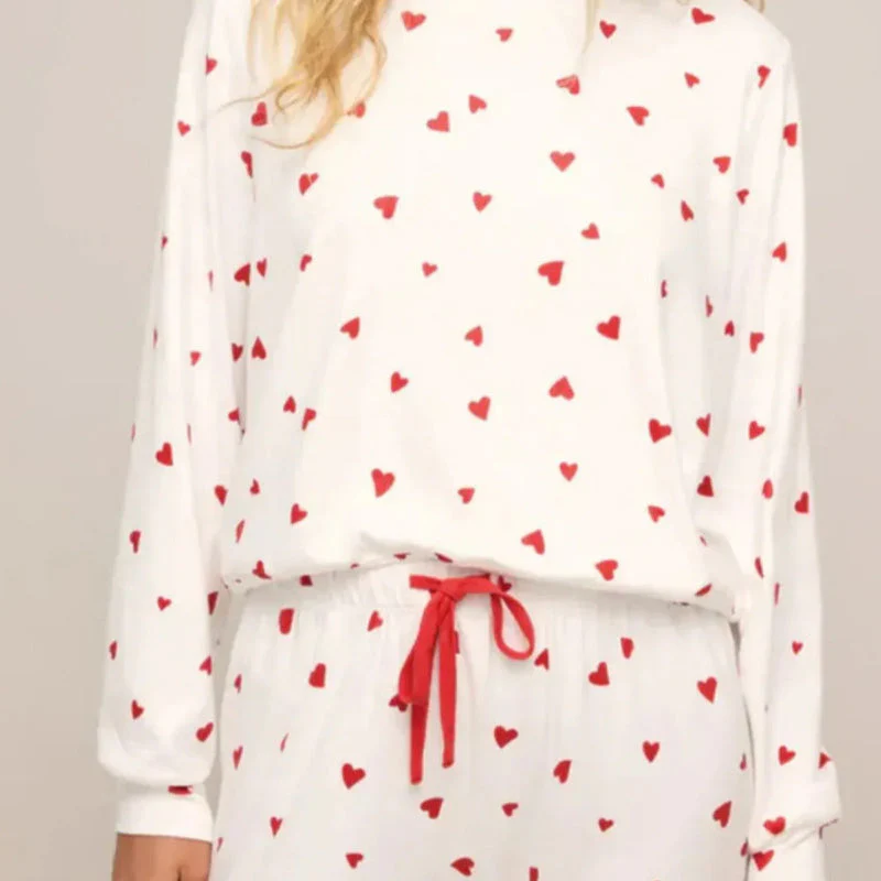 💘Valentijnsaanbieding: 50% Korting! 🧸 Dames pyjama set met hartjesprint: Zacht, ontspannend & perfect voor relaxte avonden - Image 8