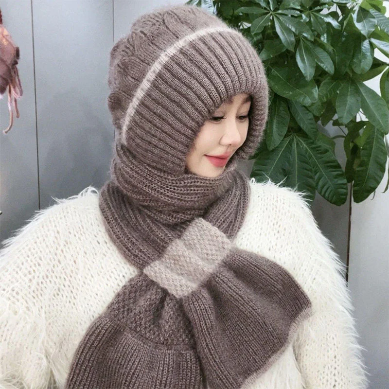 ❄️👩 Geïntegreerde Winddichte Muts Sjaal voor Dames – Warm Gebreid Ontwerp, Oorbescherming & Meerdere Kleuren (Veelzijdig voor Winteractiviteiten)! - Image 6