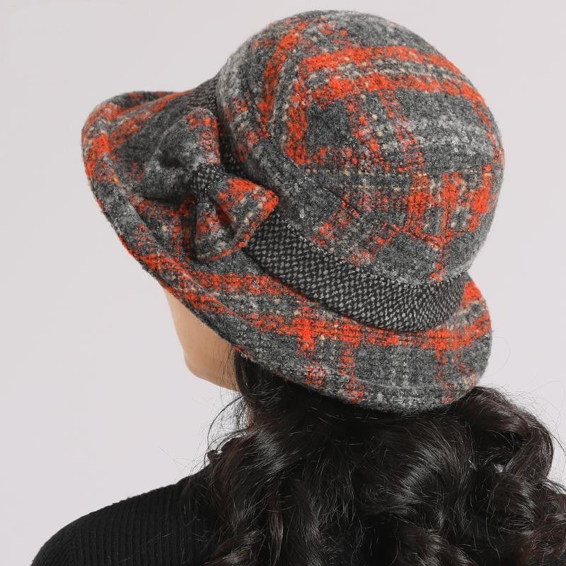 💘Valentijnsaanbieding: 50% Korting! 👒Vintage Geruite Clochehoed van Imitatiewol – Elegant & Warm voor Koude Winterdagen! - Image 3