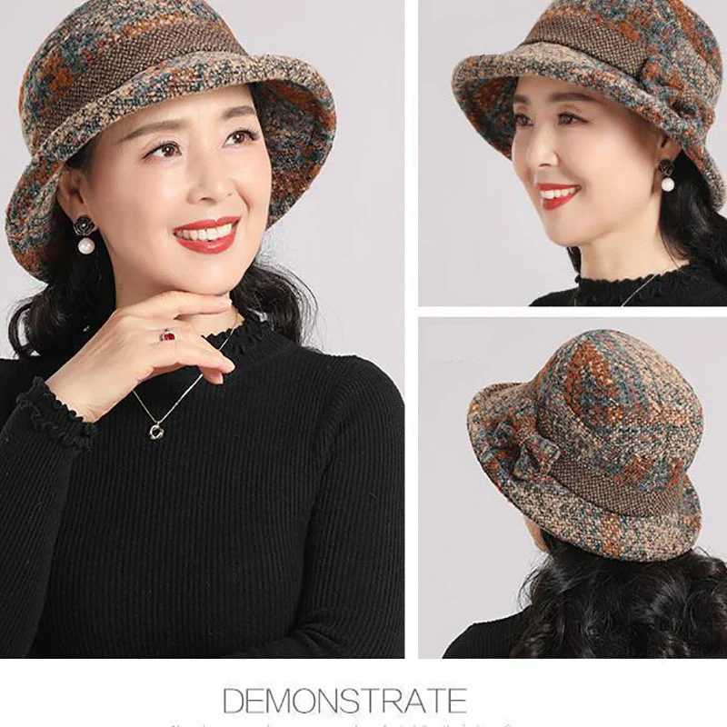 💘Valentijnsaanbieding: 50% Korting! 👒Vintage Geruite Clochehoed van Imitatiewol – Elegant & Warm voor Koude Winterdagen! - Image 4