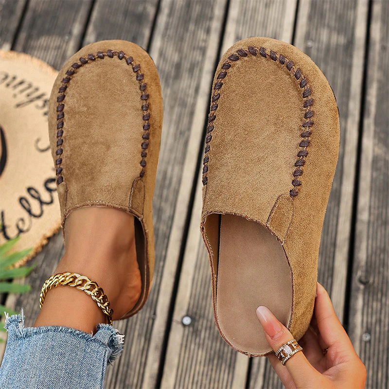 🎉Nieuwjaars Cadeau 50% KORTING!👡 Dames pantoffels (slofs) met brede pasvorm: Slip-on + ondersteunende zool – retro & comfortabel voor lente/herfst. - Image 11