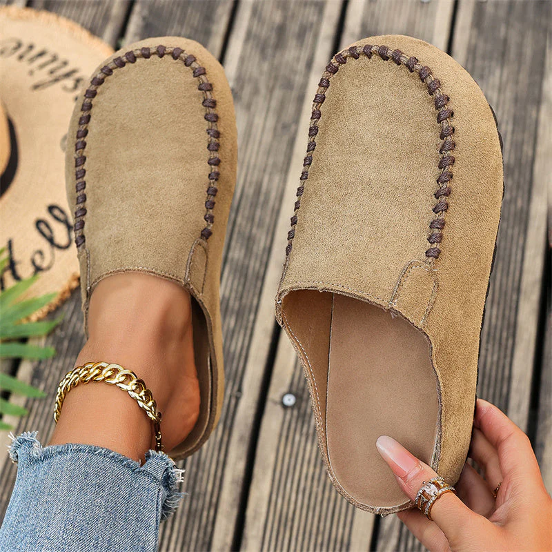 🎉Nieuwjaars Cadeau 50% KORTING!👡 Dames pantoffels (slofs) met brede pasvorm: Slip-on + ondersteunende zool – retro & comfortabel voor lente/herfst. - Image 12