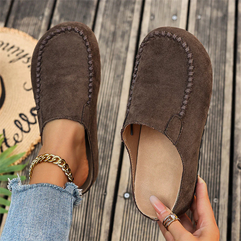 🎉Nieuwjaars Cadeau 50% KORTING!👡 Dames pantoffels (slofs) met brede pasvorm: Slip-on + ondersteunende zool – retro & comfortabel voor lente/herfst. - Image 13