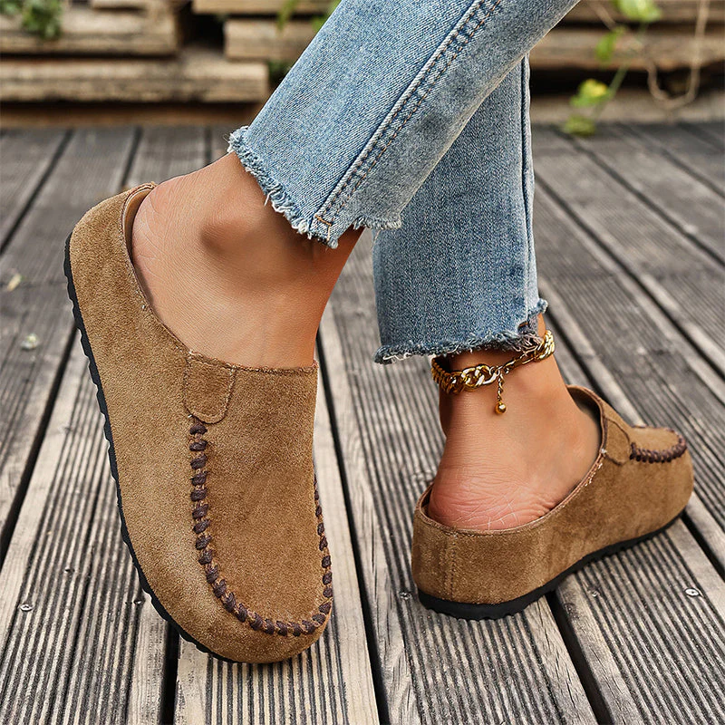 🎉Nieuwjaars Cadeau 50% KORTING!👡 Dames pantoffels (slofs) met brede pasvorm: Slip-on + ondersteunende zool – retro & comfortabel voor lente/herfst. - Image 2