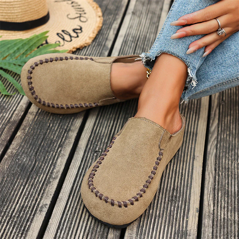 🎉Nieuwjaars Cadeau 50% KORTING!👡 Dames pantoffels (slofs) met brede pasvorm: Slip-on + ondersteunende zool – retro & comfortabel voor lente/herfst. - Image 3