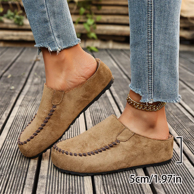 🎉Nieuwjaars Cadeau 50% KORTING!👡 Dames pantoffels (slofs) met brede pasvorm: Slip-on + ondersteunende zool – retro & comfortabel voor lente/herfst. - Image 4