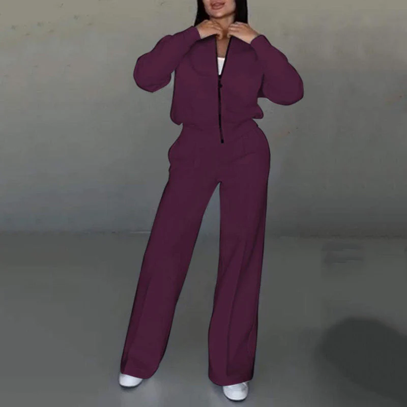 Moeiteloos Chic: Tweedelige Set met Wijde Pants - Jouw Ultrazachte Kantoor & Vrijetijdskapsel - Image 12